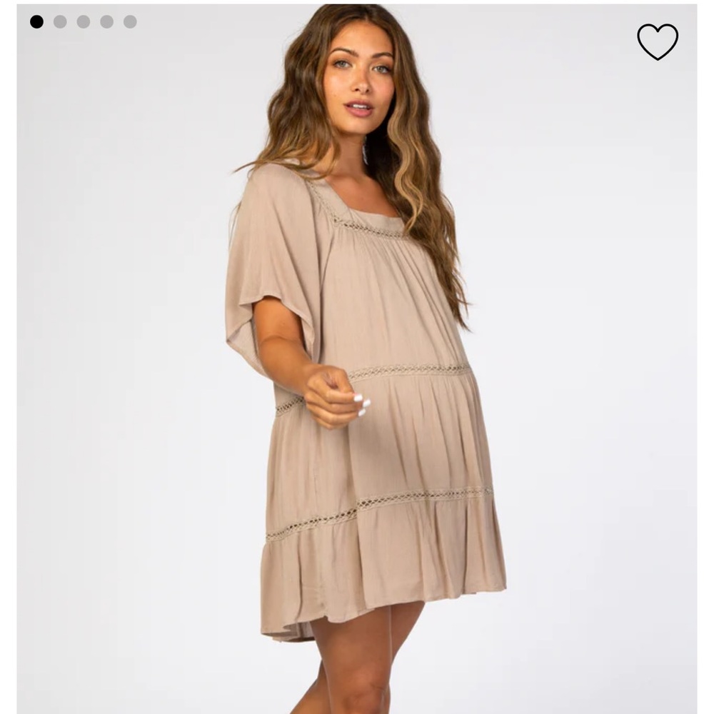 Crochet Detail Maternity Dress